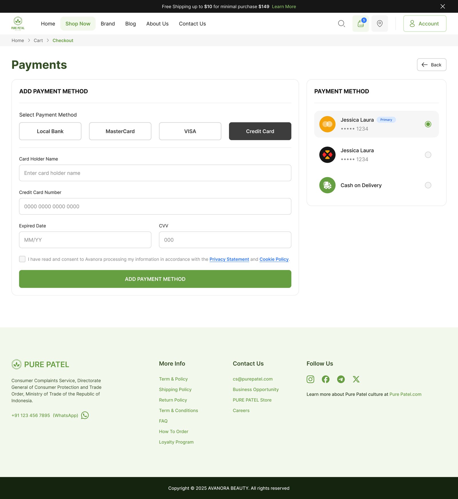 Payment Method desktop