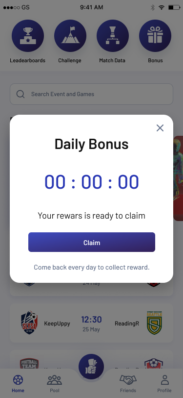 Claim Bonus modal