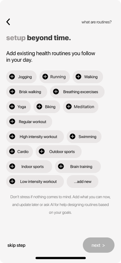 Setup habits