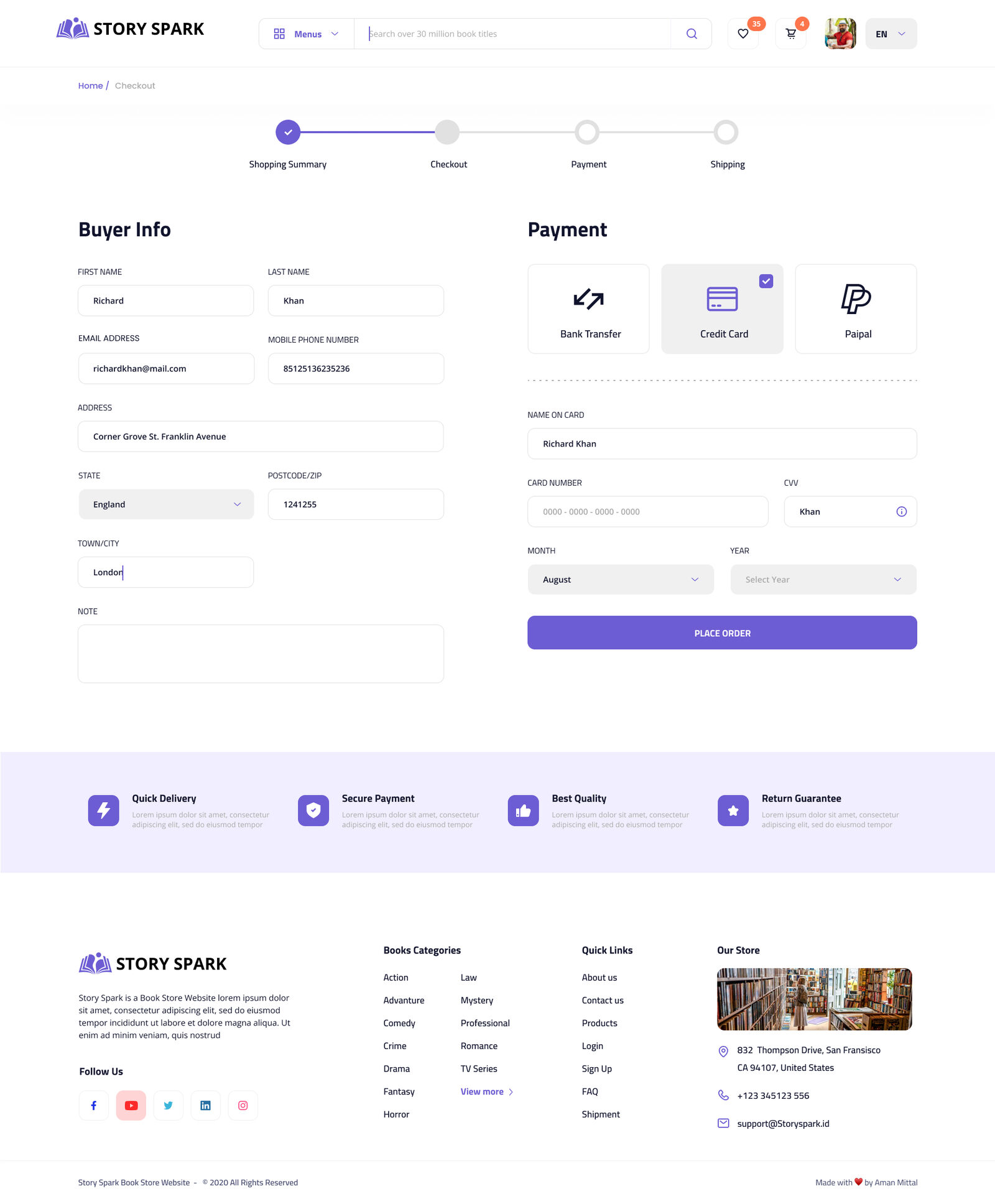 Story Spark checkout