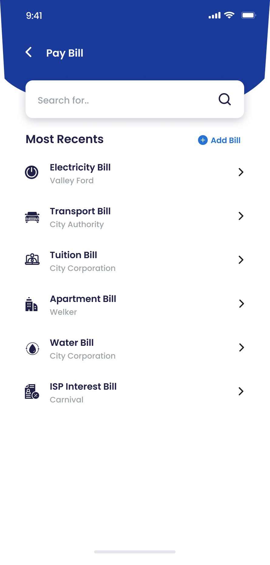 Bill list