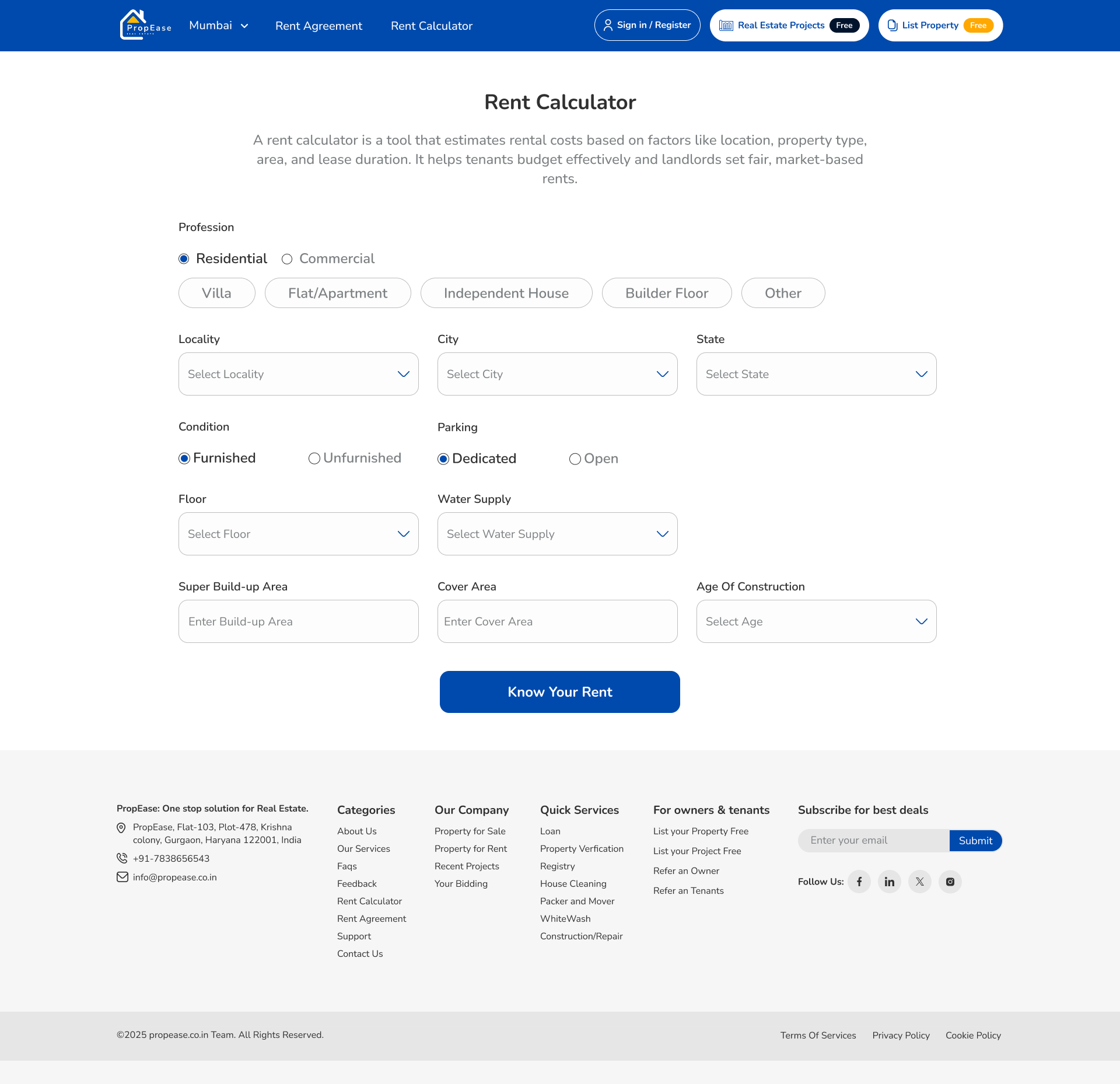 Rent Calculator desktop