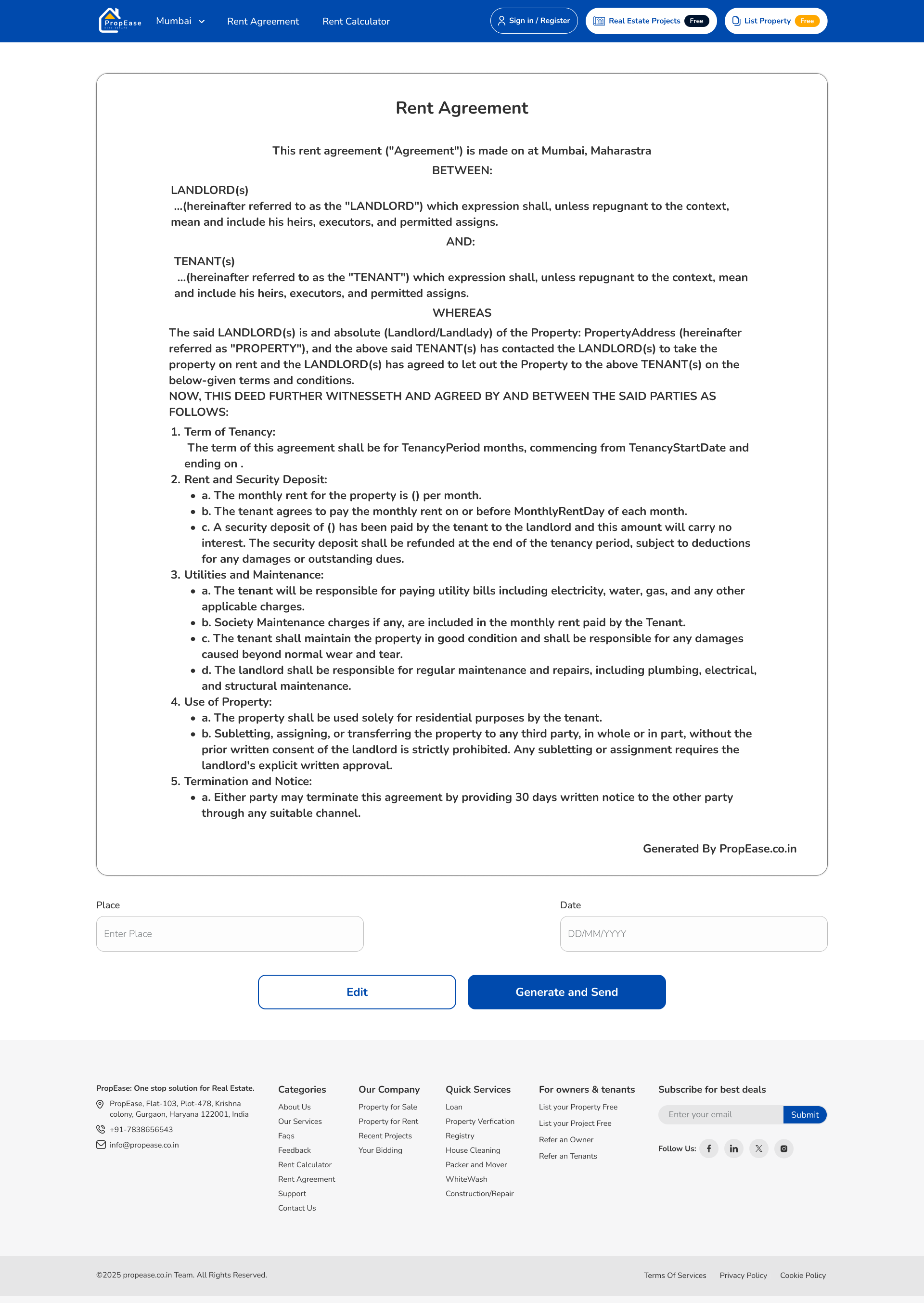 Rent Agreement desktop