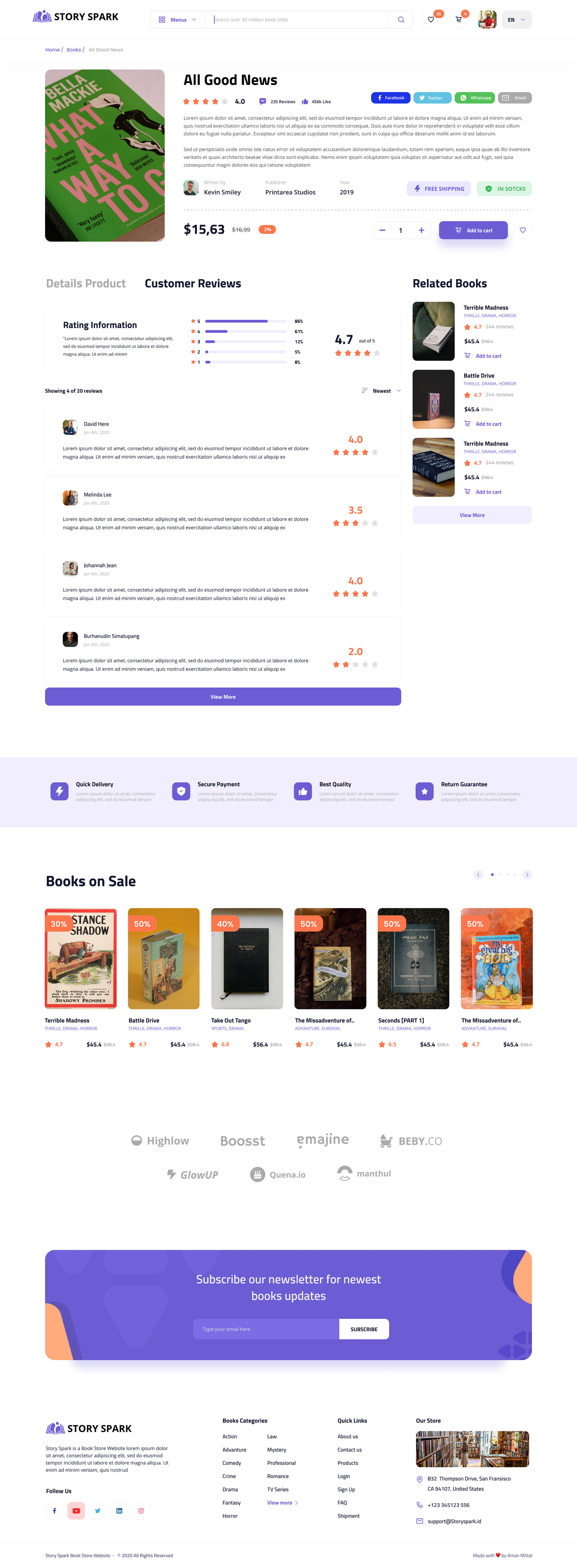 Story Spark book detail — reviews