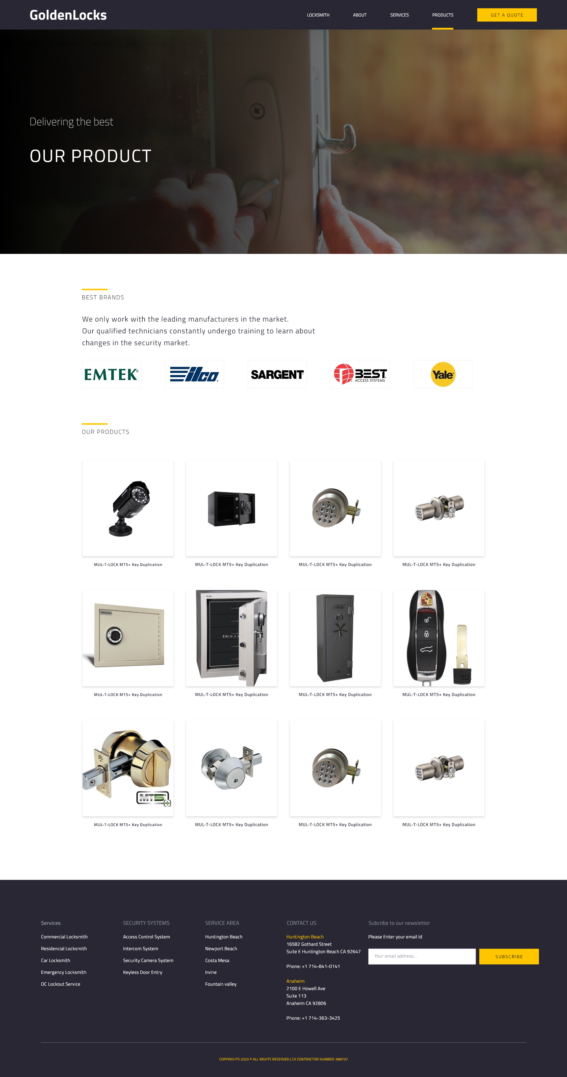 Products catalogue