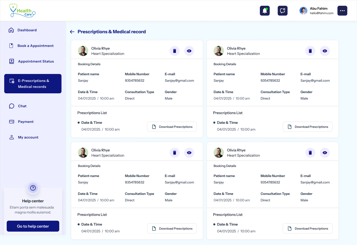 E-Prescriptions & Records desktop