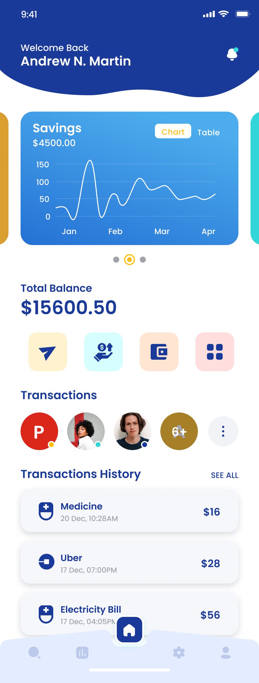 FastPay home dashboard