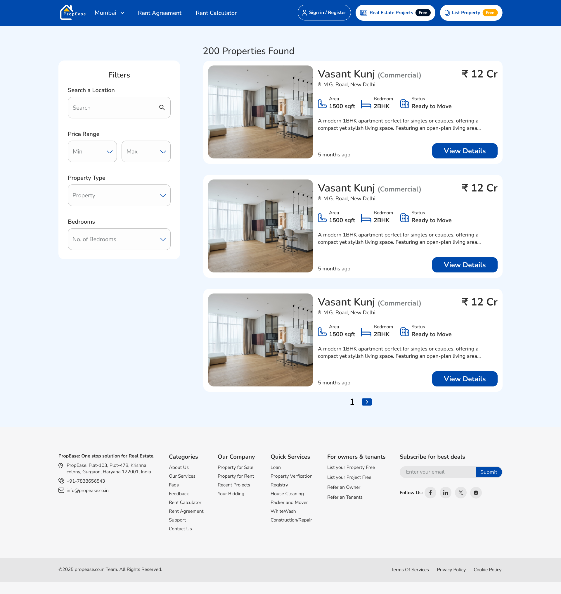 Property List (Rent) desktop