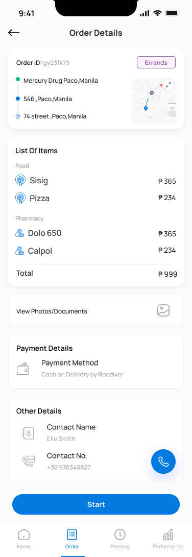 Order details