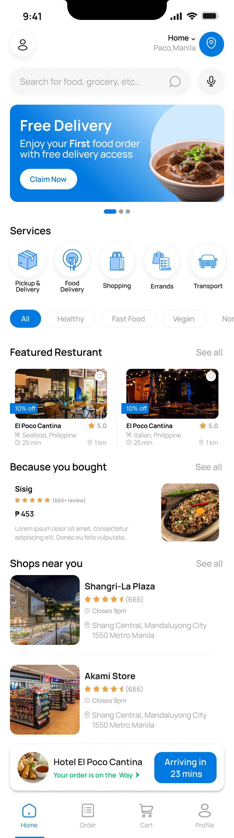 Airship customer app home