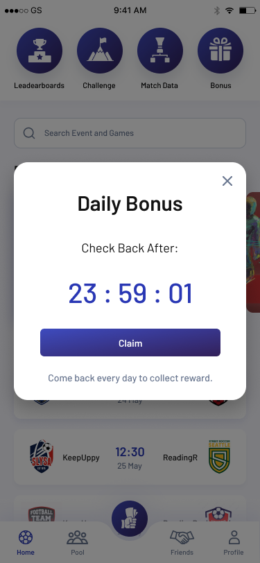 Rewards screen