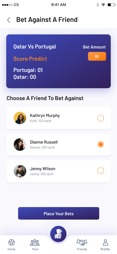 Bet against friend
