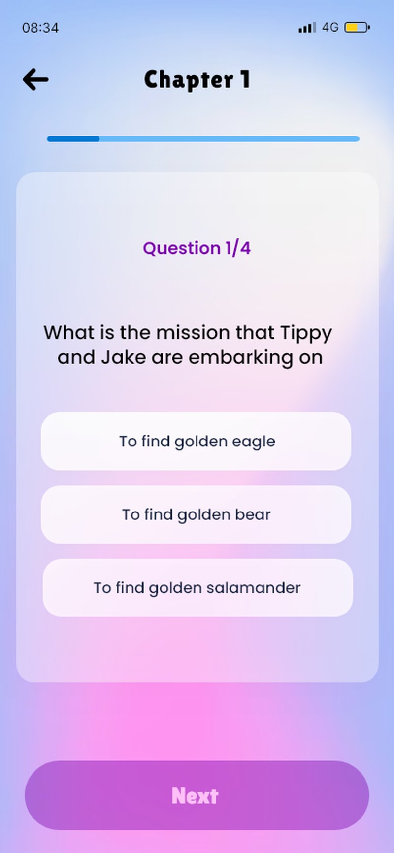 Question · single primary CTA