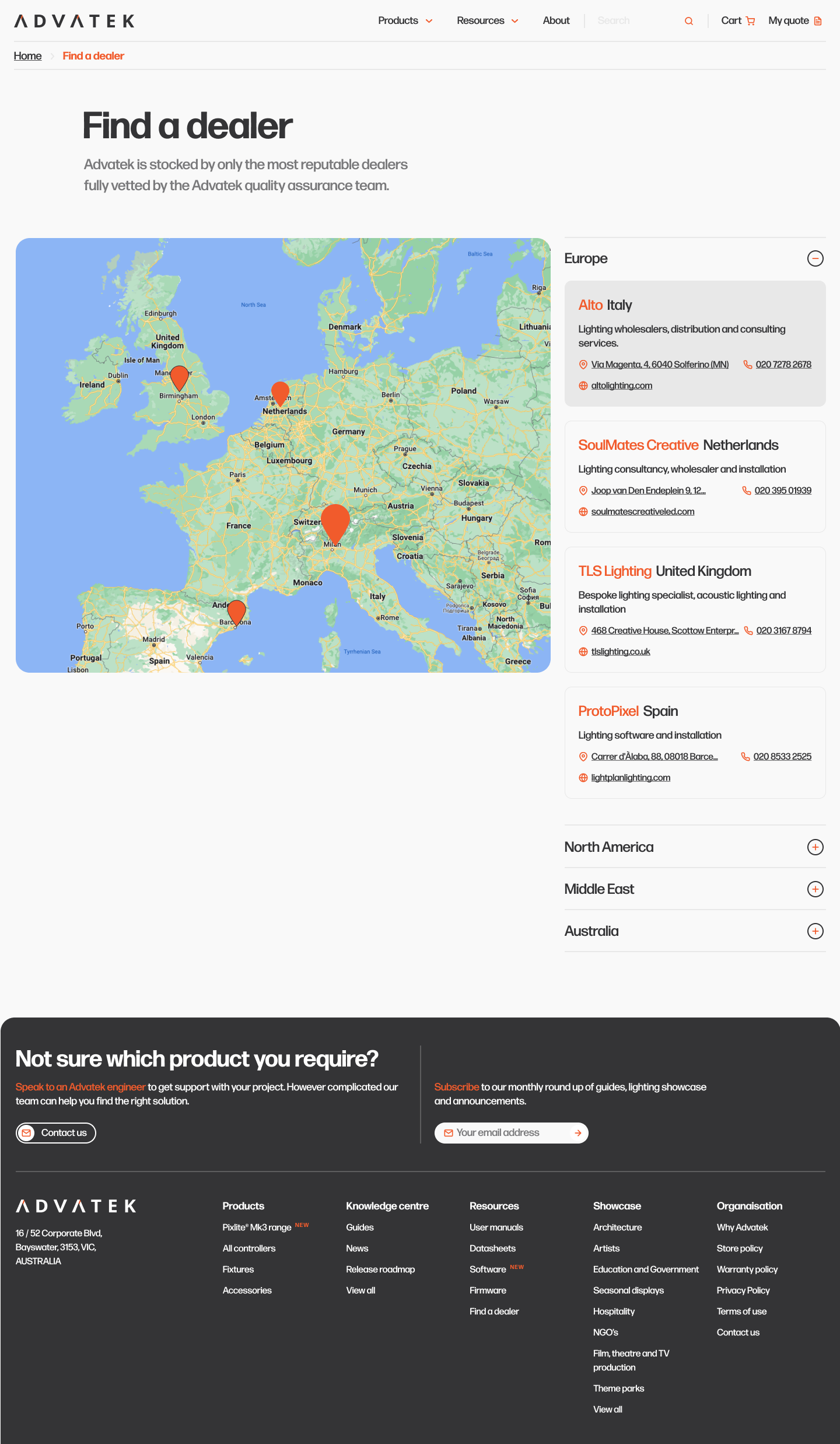 Dealer — Europe desktop
