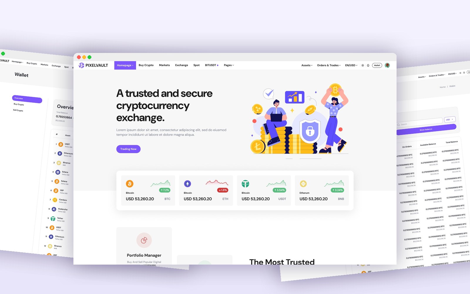 PixelVault — Cryptocurrency Exchange Platform