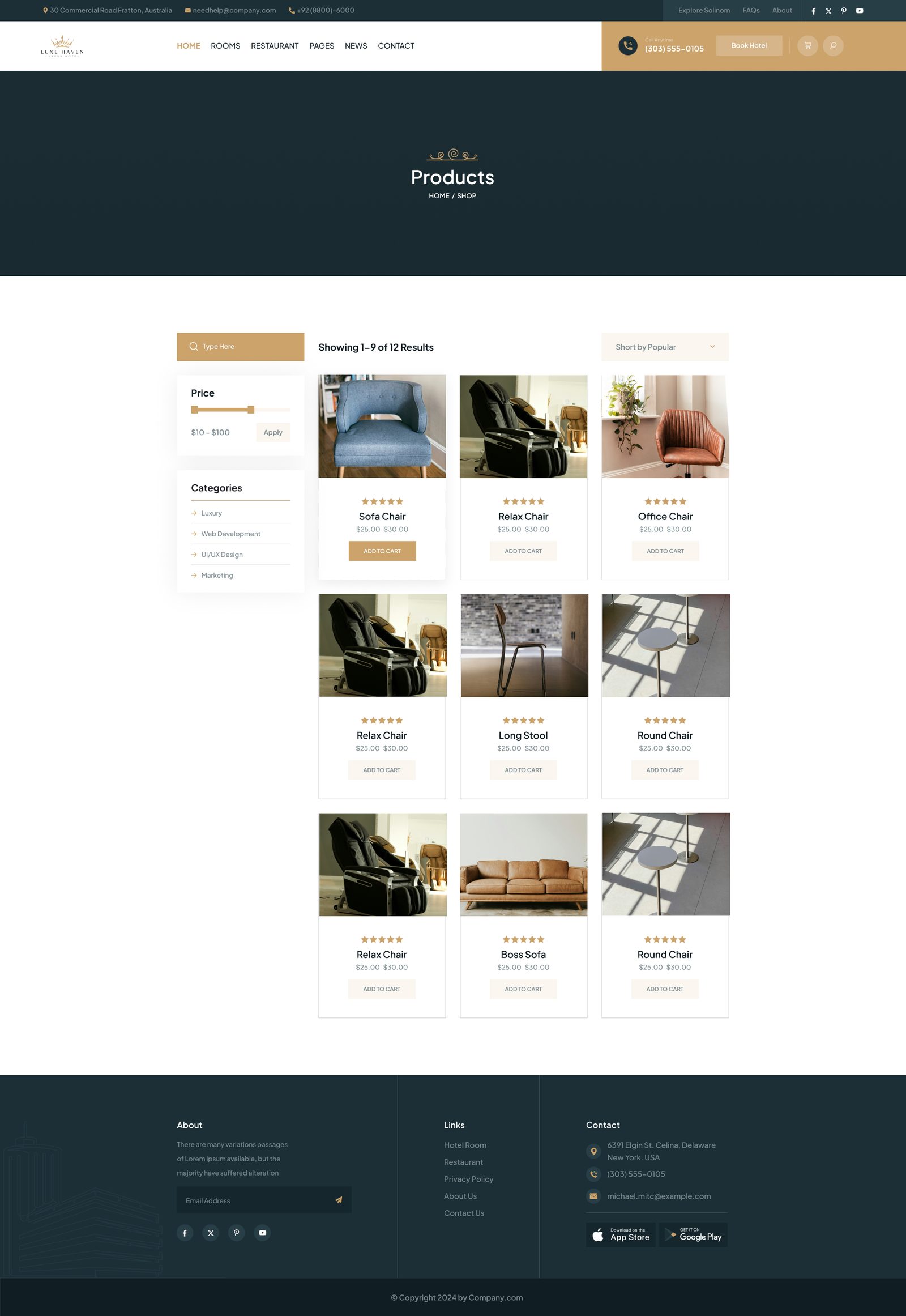 Shop — product list